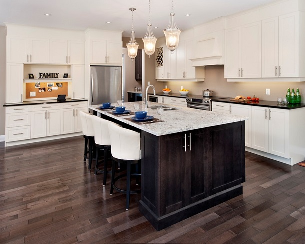 Light Kitchen Cabinets With Dark Floors, Dark Hardwood Floors Kitchen