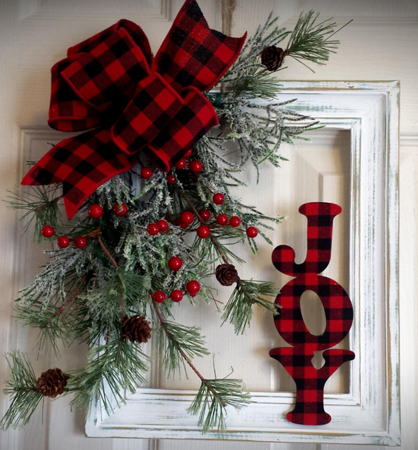 plaid ribbon frame sign from Etsy