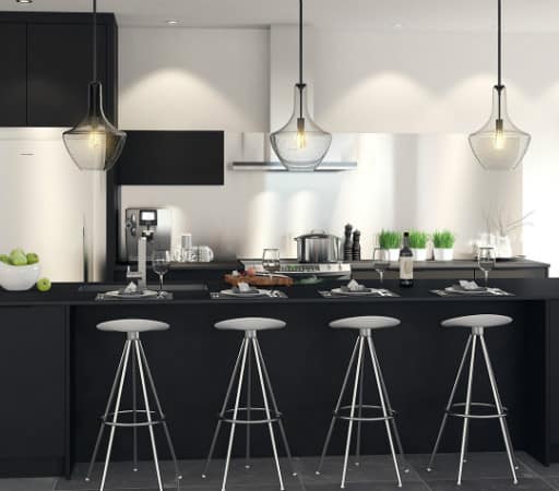 black-kitchen-design-with-stools